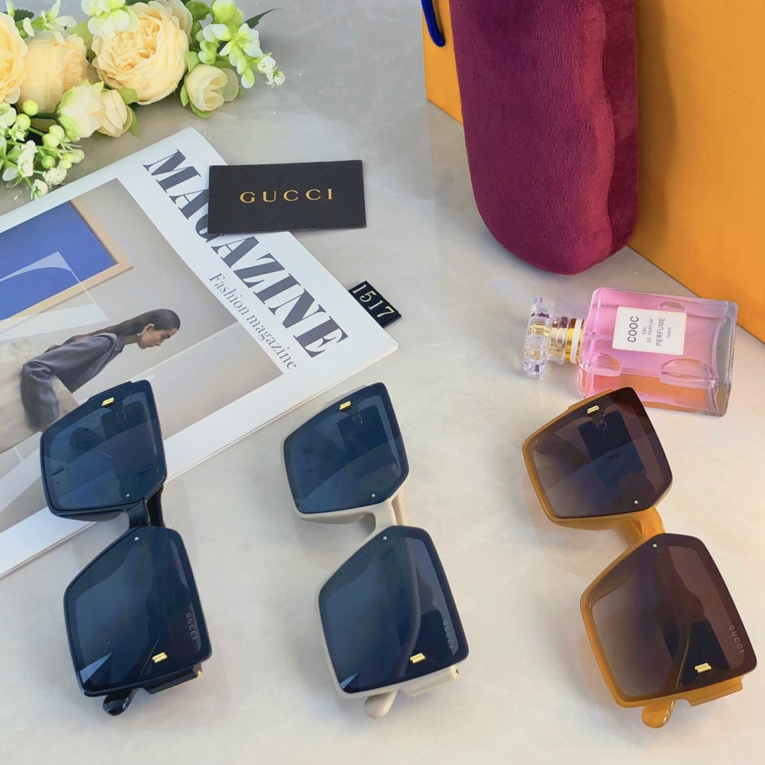 。。Gucc*时尚百搭素颜防强光高级感防紫外线墨镜女款