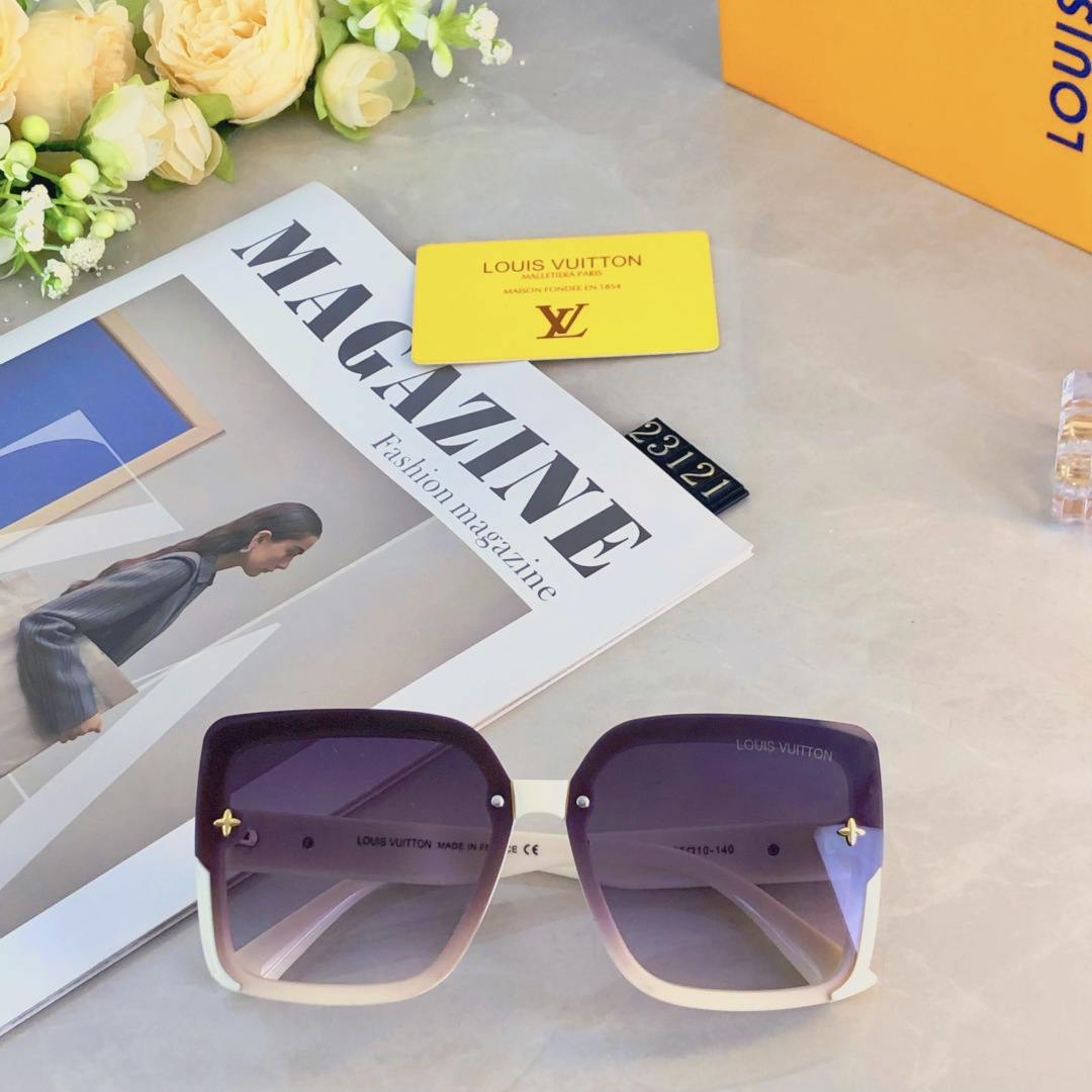 。。Louis vuitto*欧美时尚条纹大框墨镜女高级感2025新款跨境网红街拍防晒太阳镜