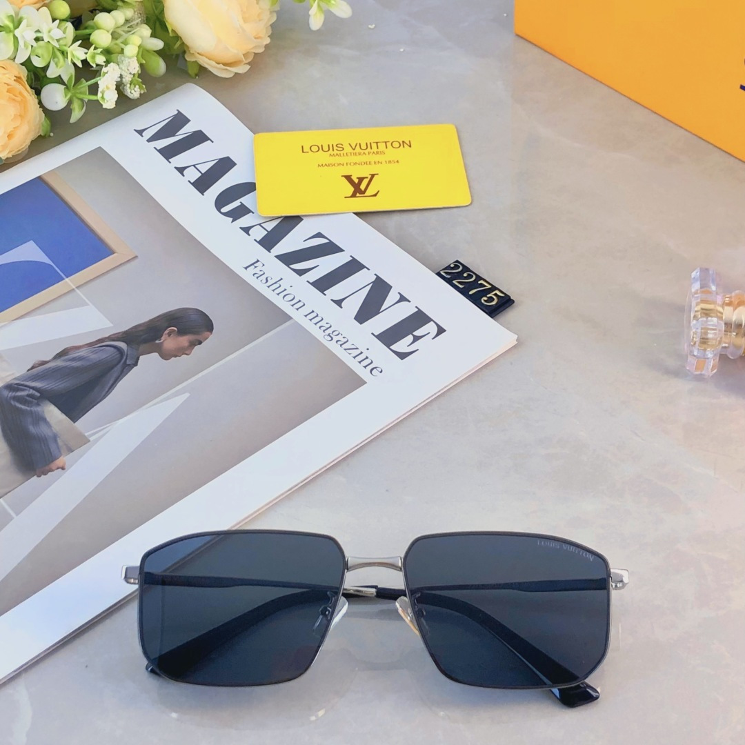 。。Louis vuitto*单梁墨镜长方形太阳镜金属细框开车偏光镜防强光防紫外线钓鱼