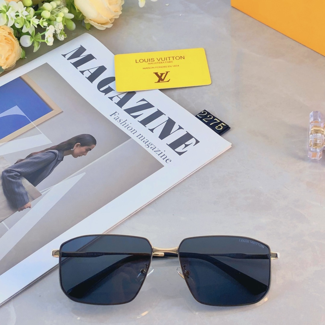 。。Louis vuitto*单梁墨镜长方形太阳镜金属细框开车偏光镜防强光防紫外线钓鱼