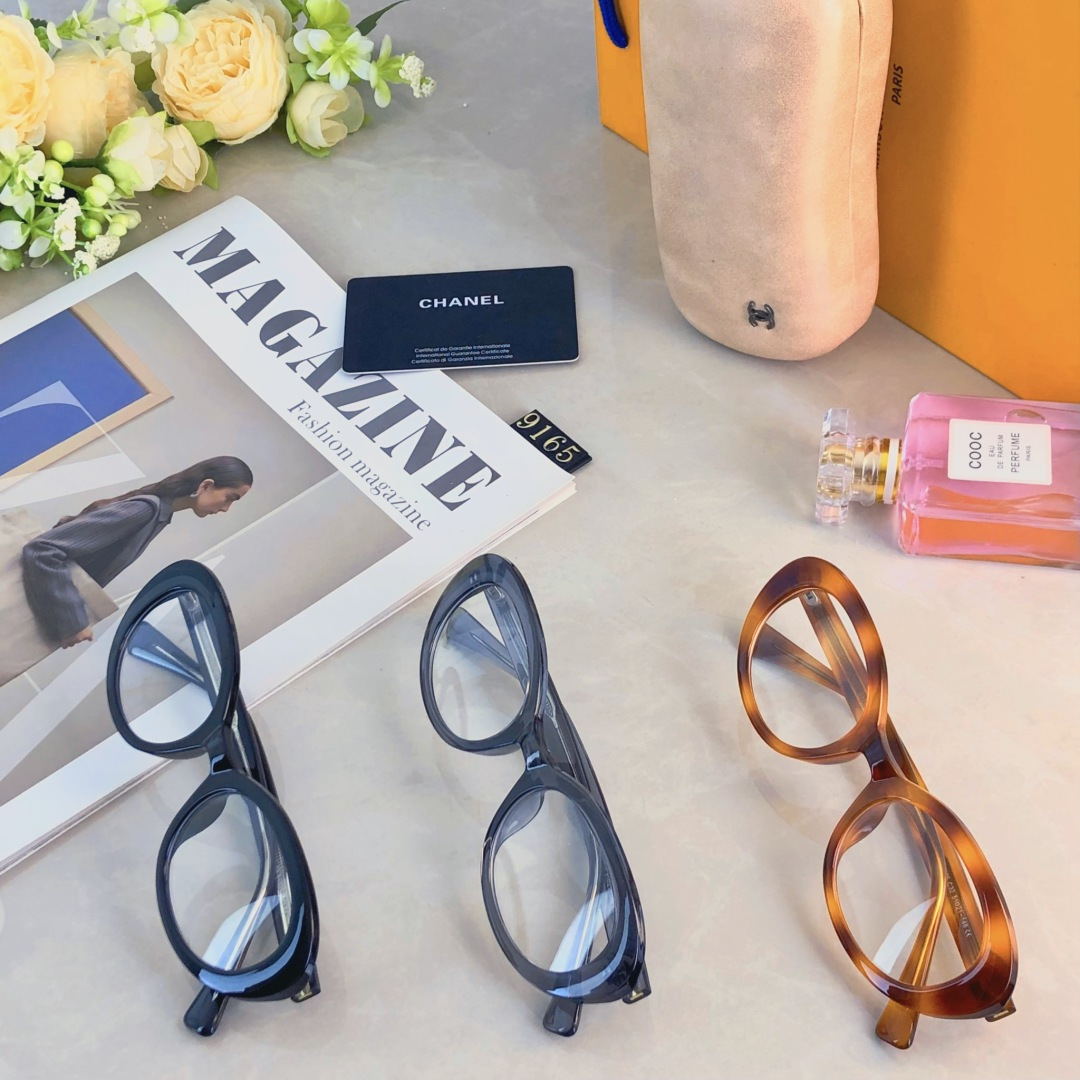 。。Chane*欧美风猫眼眼镜女防蓝光辐射个性潮搭平光镜可配近视度数眼