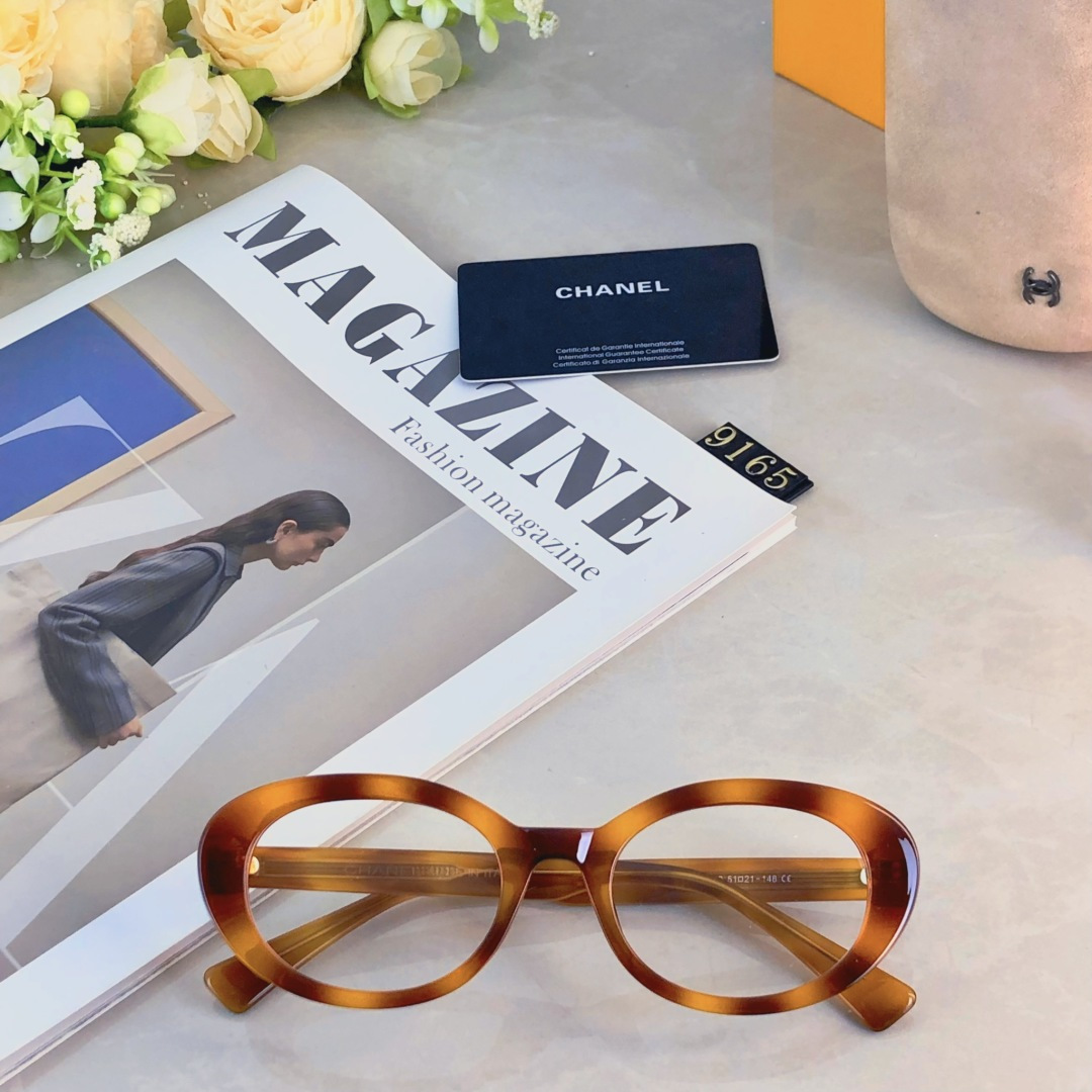 。。Chane*欧美风猫眼眼镜女防蓝光辐射个性潮搭平光镜可配近视度数眼