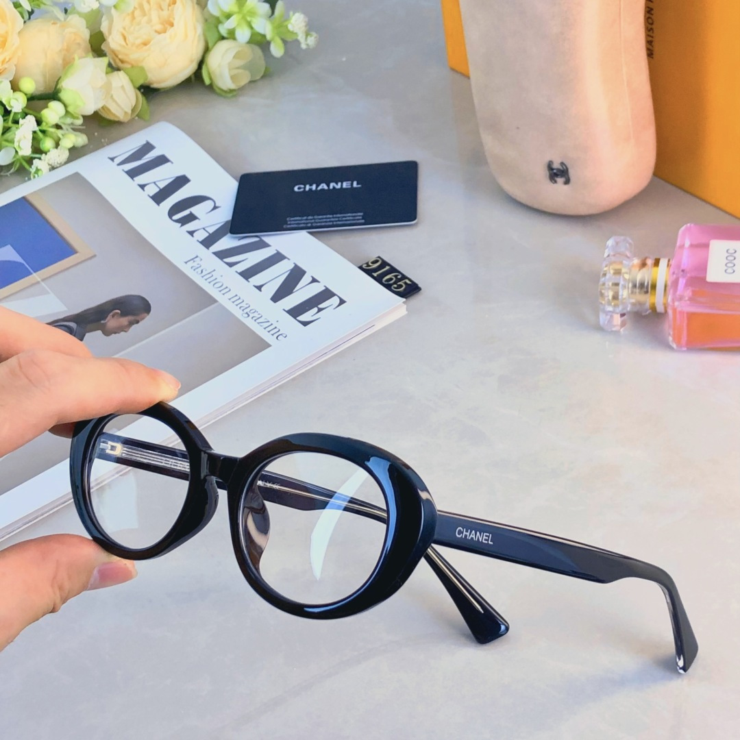 。。Chane*欧美风猫眼眼镜女防蓝光辐射个性潮搭平光镜可配近视度数眼