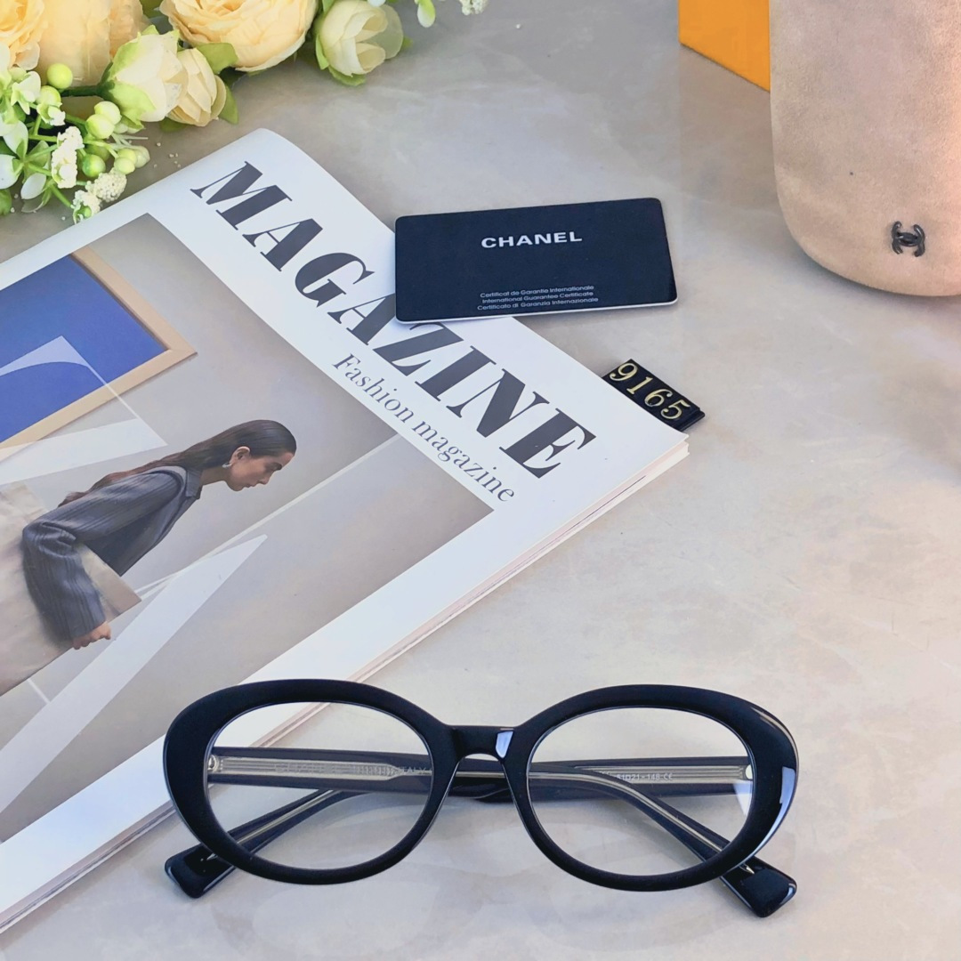 。。Chane*欧美风猫眼眼镜女防蓝光辐射个性潮搭平光镜可配近视度数眼