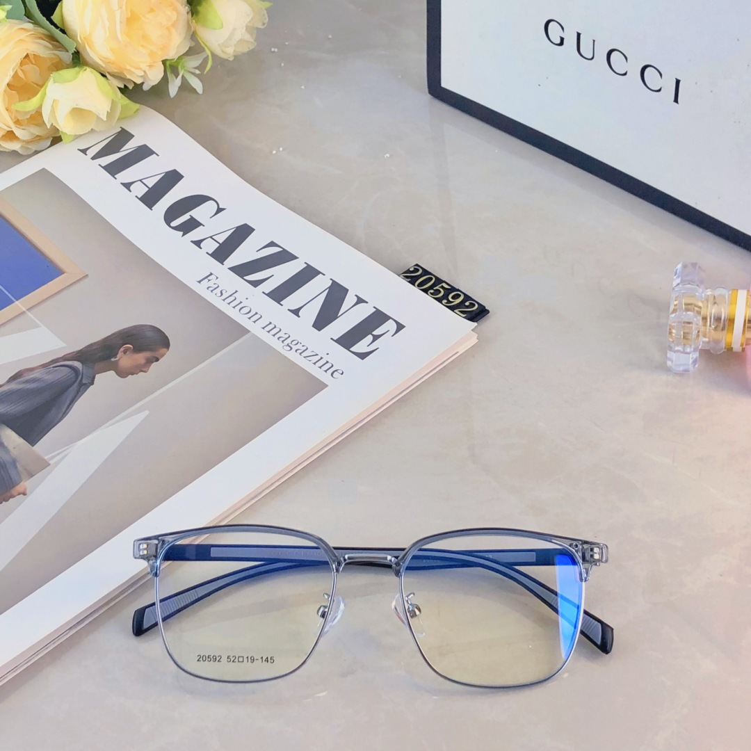 。。Gucc*眼镜框眉线半框时尚镜架情侣款眼睛配近视带度数防蓝光