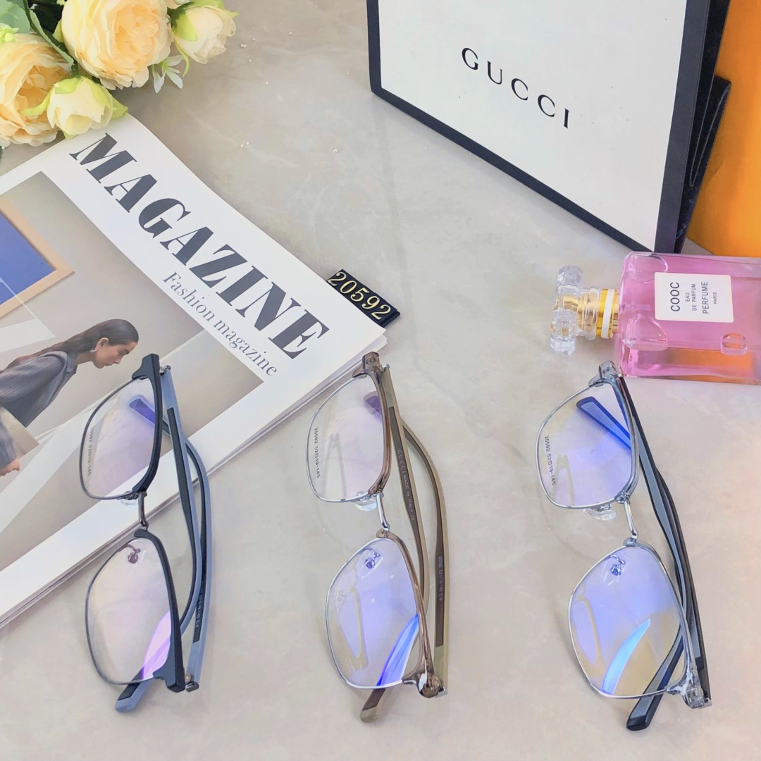 。。Gucc*眼镜框眉线半框时尚镜架情侣款眼睛配近视带度数防蓝光