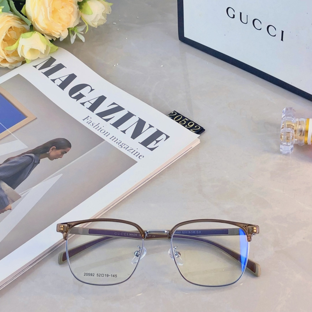 。。Gucc*眼镜框眉线半框时尚镜架情侣款眼睛配近视带度数防蓝光
