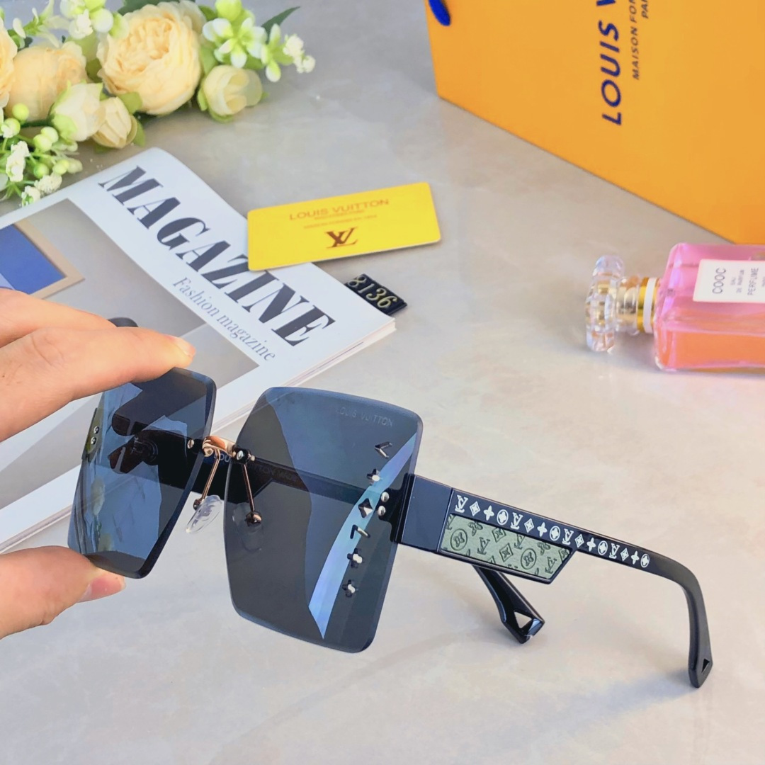 。。Louis vuitto*新款无框切边太阳镜潮流墨镜高级感个性镜框