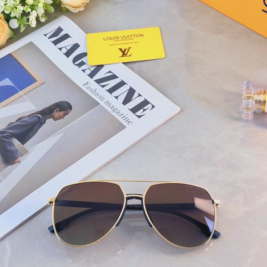 。。Louis vuitto*超轻金属茶色运动时尚个性太阳镜简约男士复古韩版司机墨镜潮