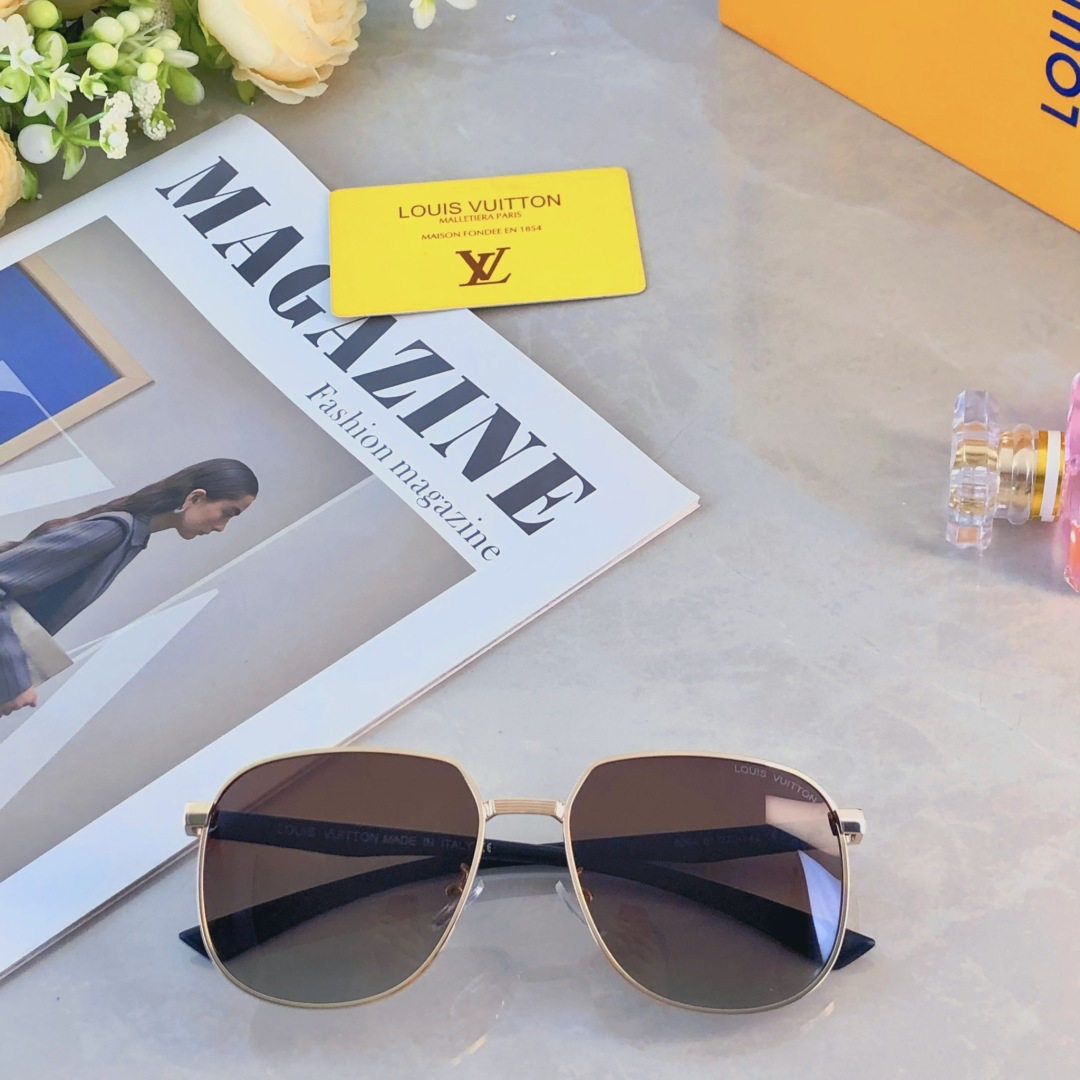 。。Louis vuitto*超轻金属茶色运动时尚个性太阳镜简约男士复古韩版司机墨镜潮