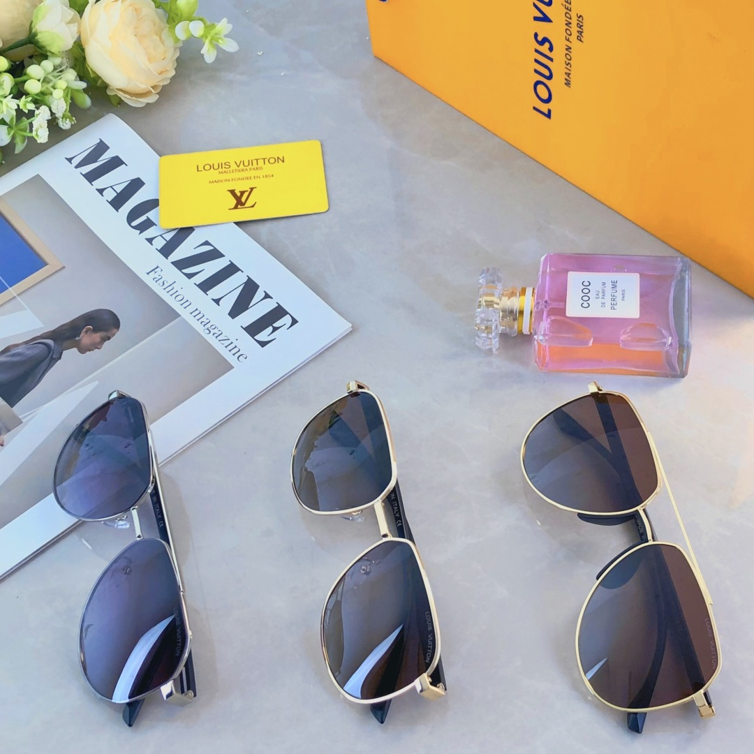 。。Louis vuitto*超轻金属茶色运动时尚个性太阳镜简约男士复古韩版司机墨镜潮