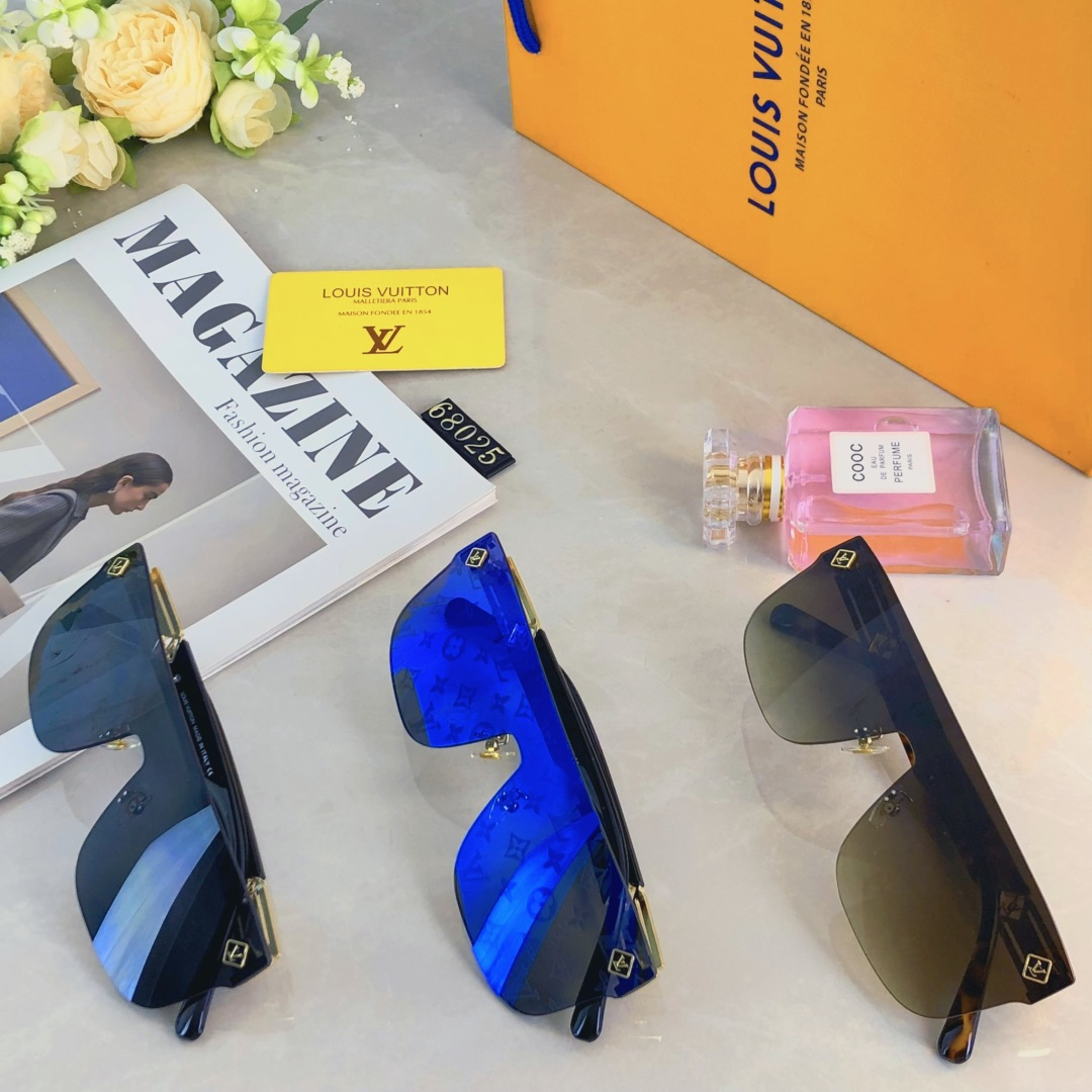 。。Louis vuitto*网红款2025新女士无框优质舒适防紫外线UV400太阳镜欧美范墨镜潮