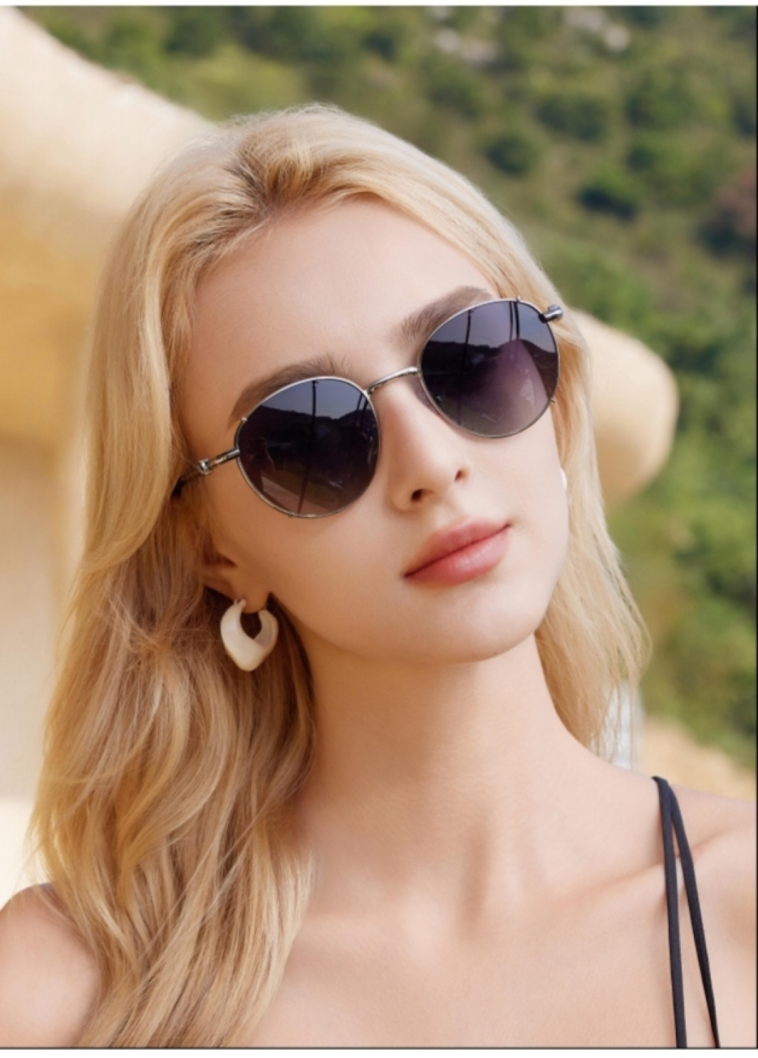 。。Louis vuitto*欧美风金属圆形复古偏光墨镜女高级感防紫外线开车时尚太阳镜男潮