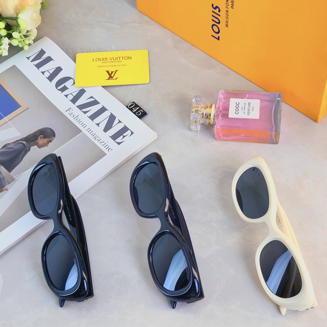 。。Louis vuitto*复古白色边框墨镜女2025年新款高级感小脸小方框窄太阳眼镜欧美风