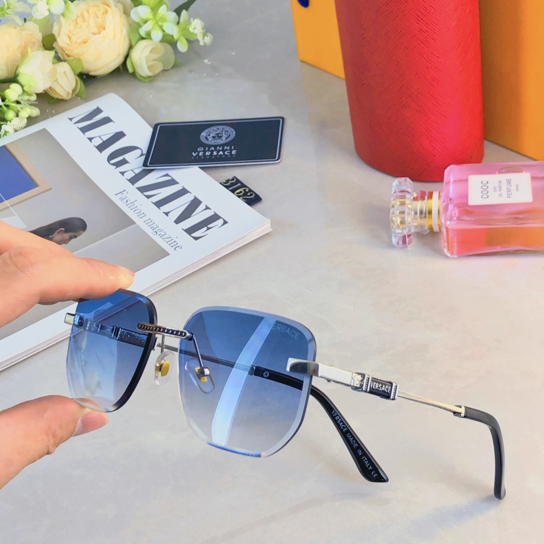 。。Versac*时尚新款太阳眼镜墨镜BV高品质高质感模特百搭 酷无框金属