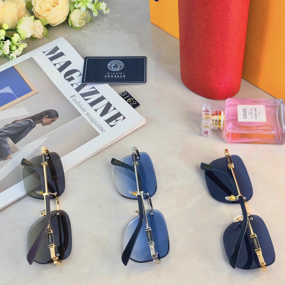 。。Versac*时尚新款太阳眼镜墨镜BV高品质高质感模特百搭 酷无框金属