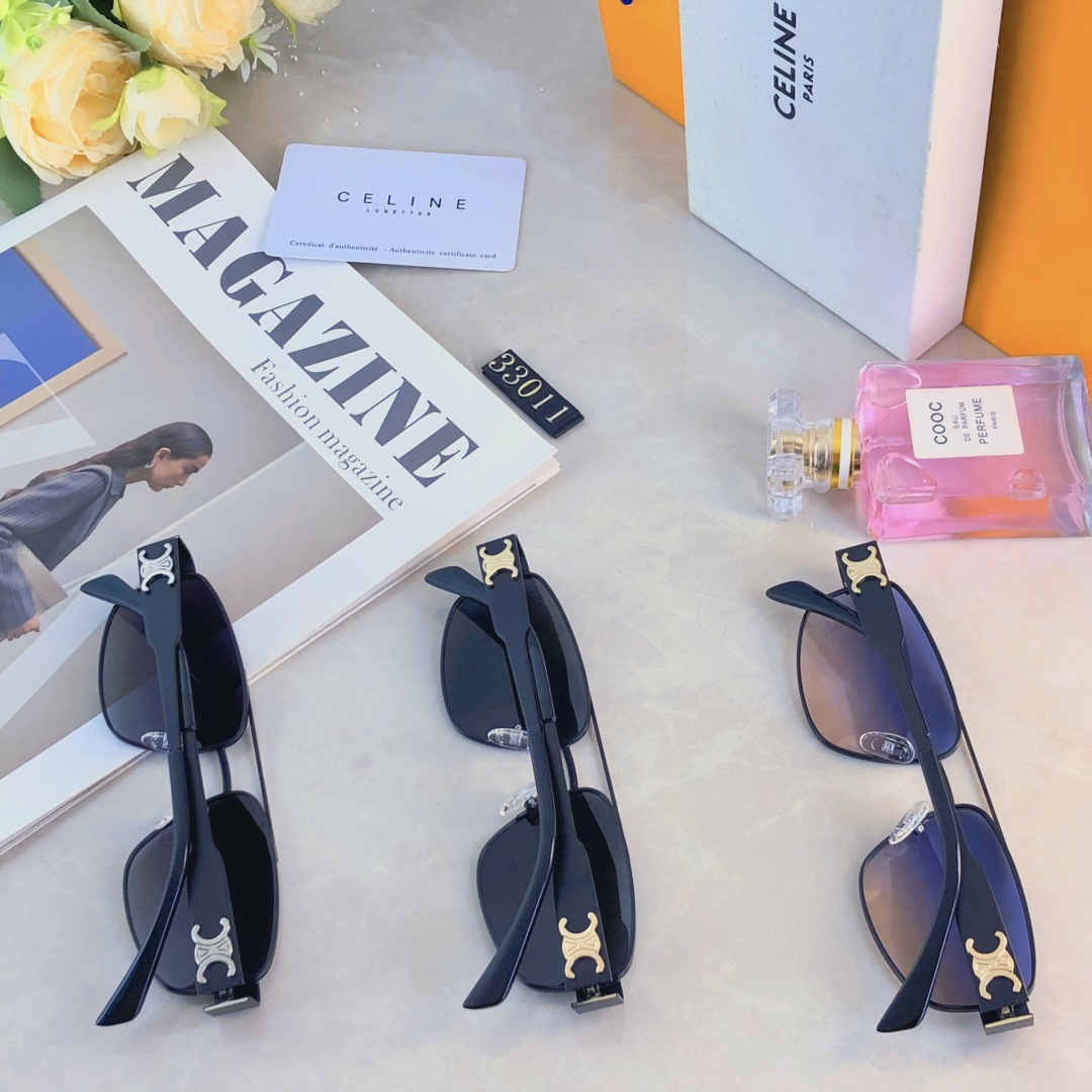 。。Celin*金属墨镜集合高级感女新款个性时尚街拍素颜猫眼防紫外线男