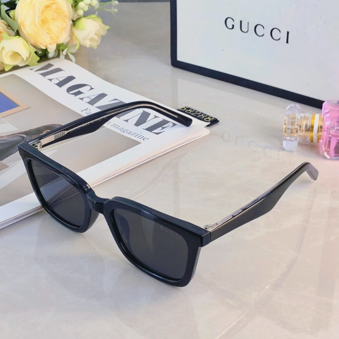 。。Gucc*新款时尚百搭个性潮流街拍太阳眼镜 ins经典复古方形防晒墨镜