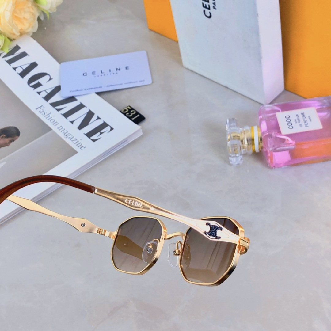 。。Celin*2025新款复古痞帅高级感小脸太阳镜男款防紫外线开车欧美眼镜女