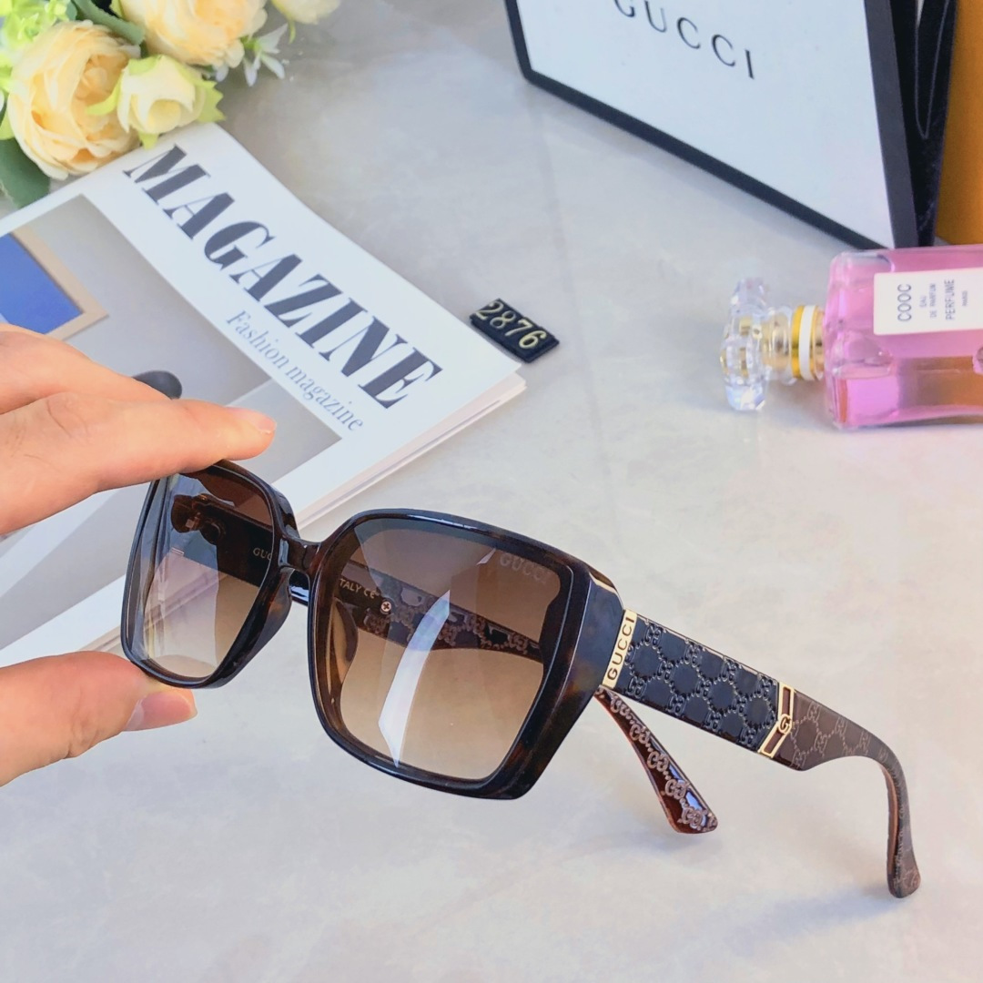 。。Gucc*新款潮流街拍网红男女士太阳镜欧美辣妹防紫外线方框修脸复古