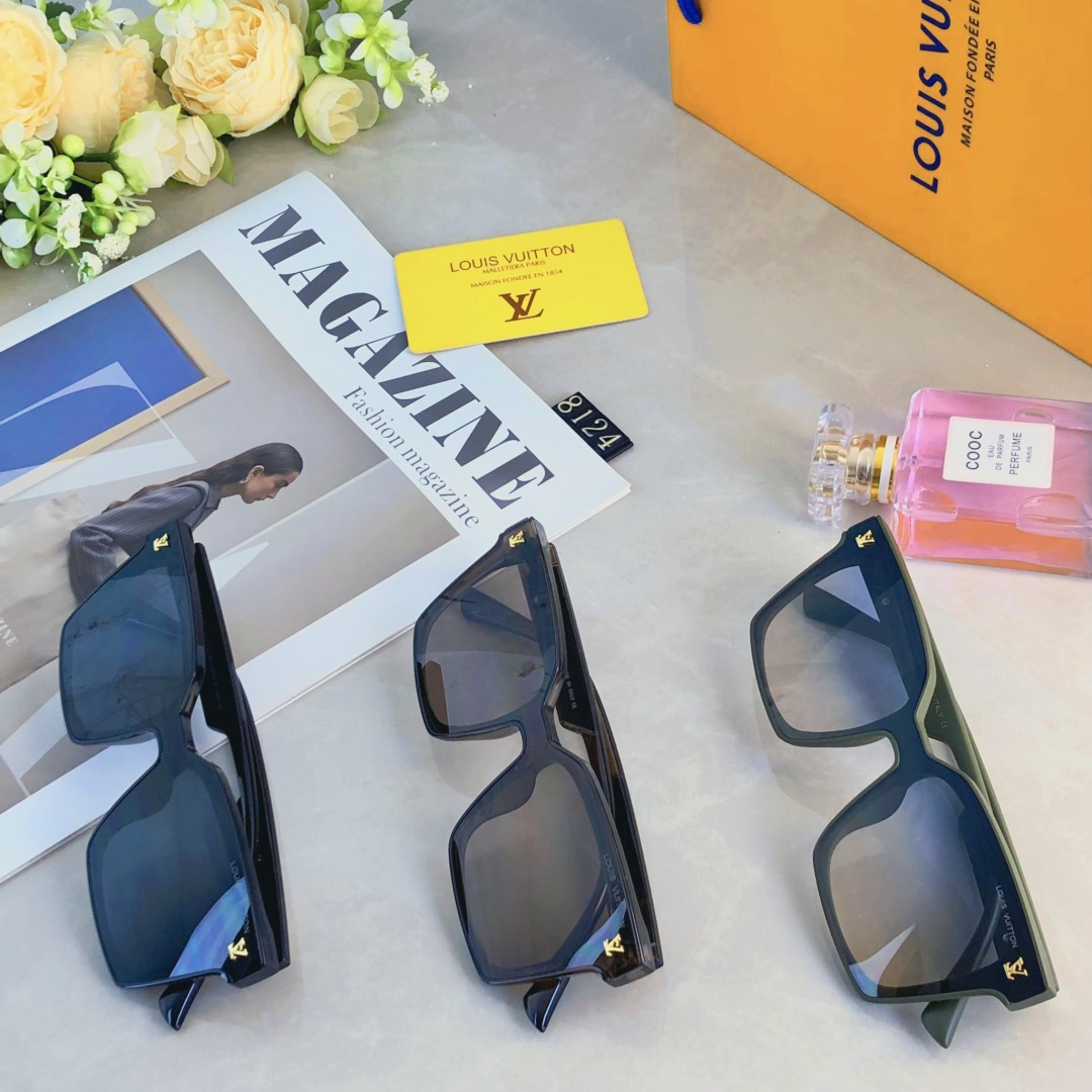 。。Louis vuitto*顶奢新款潮流方框墨镜高级感百搭防紫外线太阳眼镜