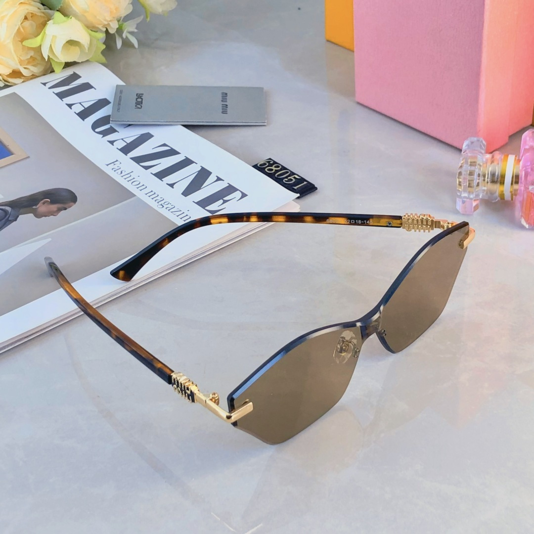 。。miumi*欧美风无框太阳镜女轻奢时尚小框墨镜防紫外线