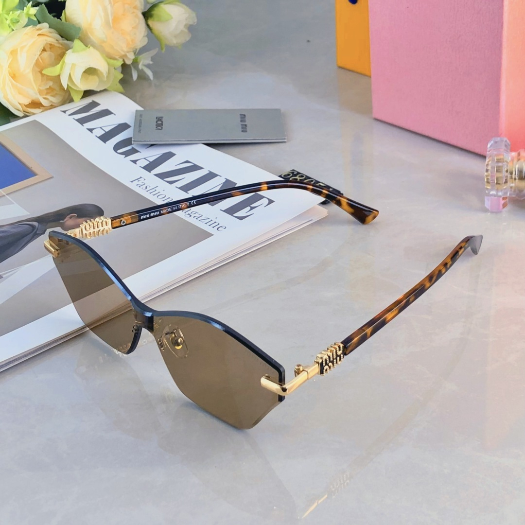 。。miumi*欧美风无框太阳镜女轻奢时尚小框墨镜防紫外线