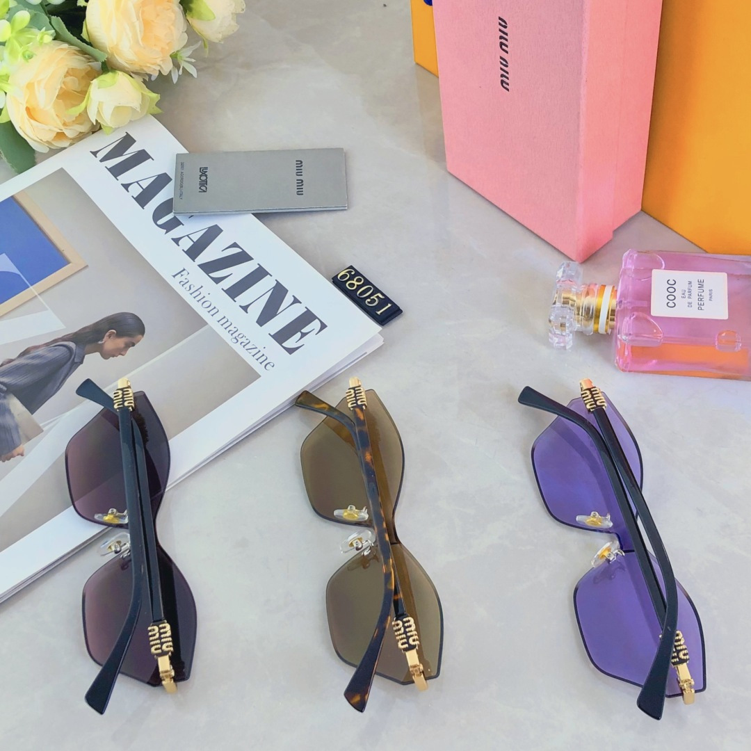 。。miumi*欧美风无框太阳镜女轻奢时尚小框墨镜防紫外线