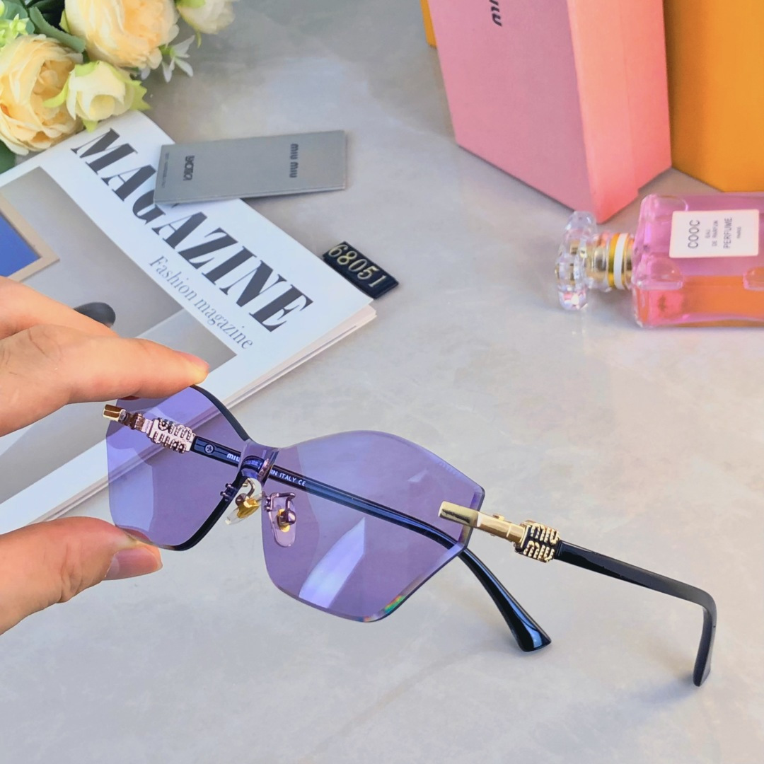 。。miumi*欧美风无框太阳镜女轻奢时尚小框墨镜防紫外线