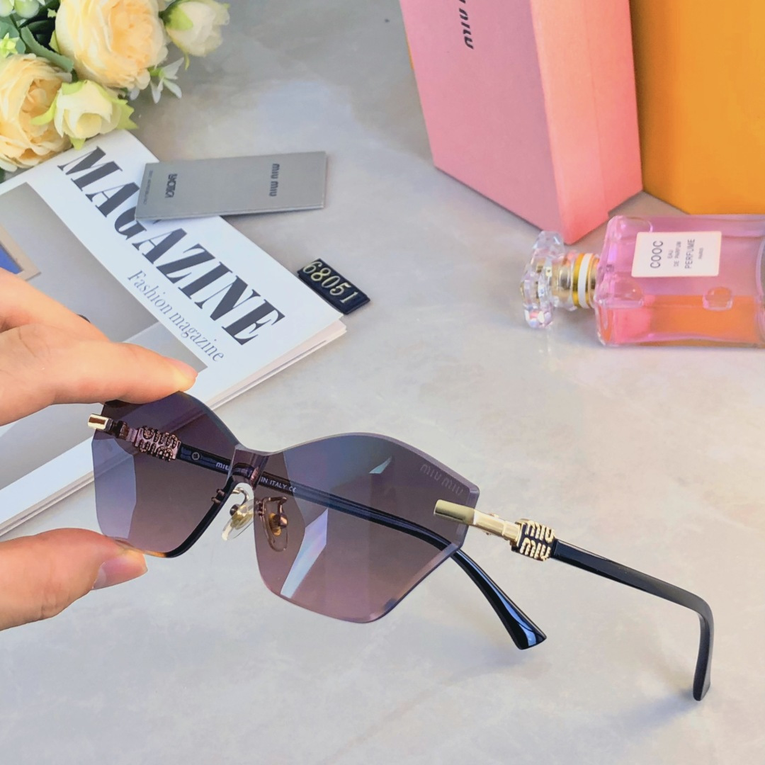 。。miumi*欧美风无框太阳镜女轻奢时尚小框墨镜防紫外线