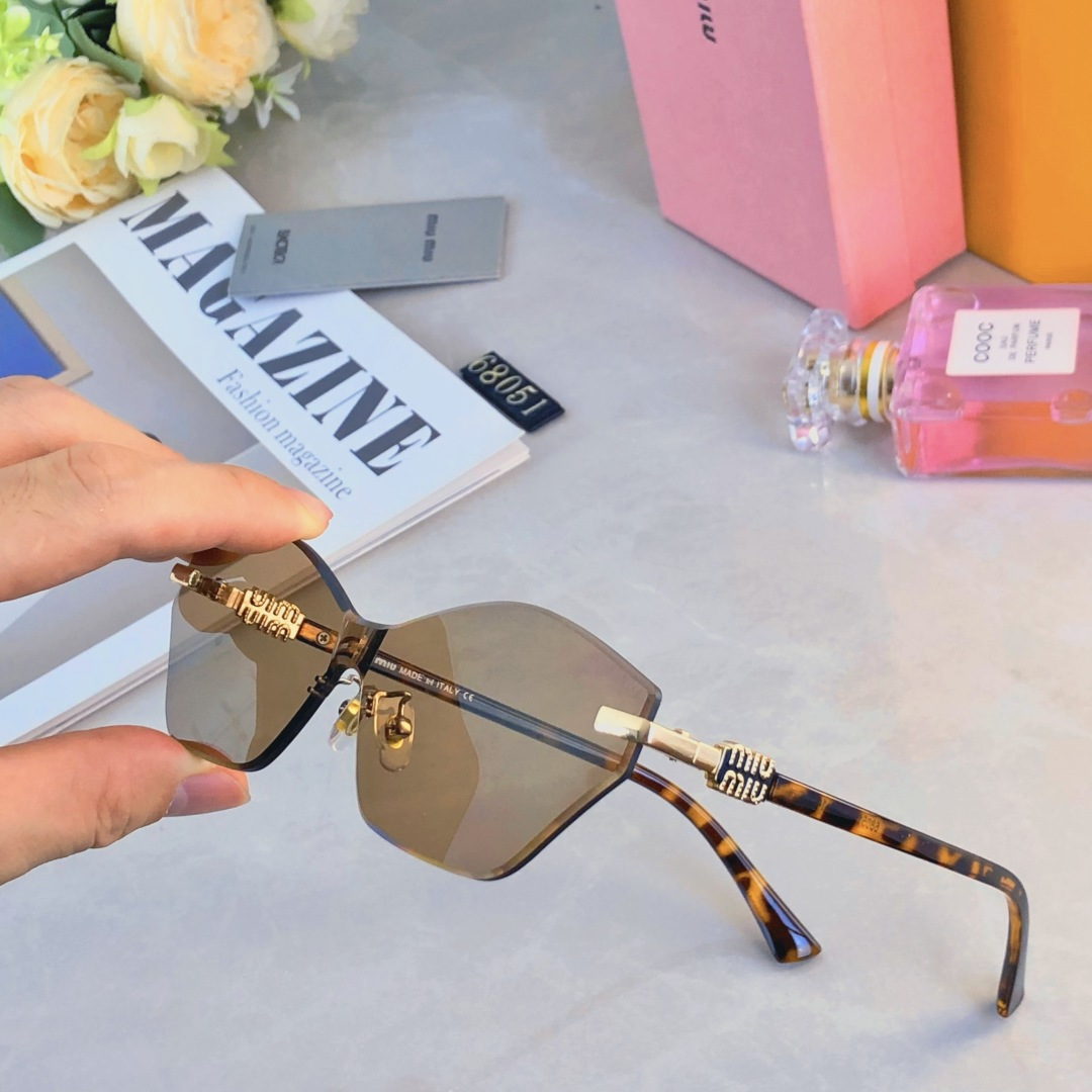 。。miumi*欧美风无框太阳镜女轻奢时尚小框墨镜防紫外线