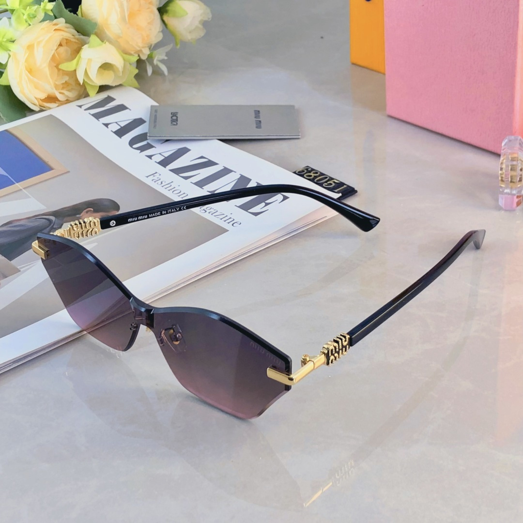 。。miumi*欧美风无框太阳镜女轻奢时尚小框墨镜防紫外线