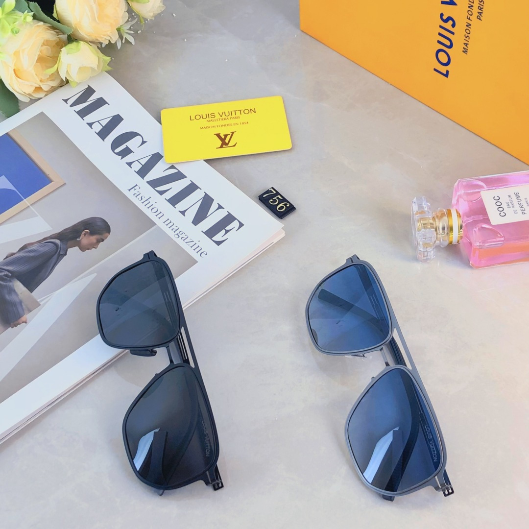 。。Louis vuitto*双梁无螺丝男士偏光太阳镜超轻高级感太阳眼镜遮阳大框墨镜