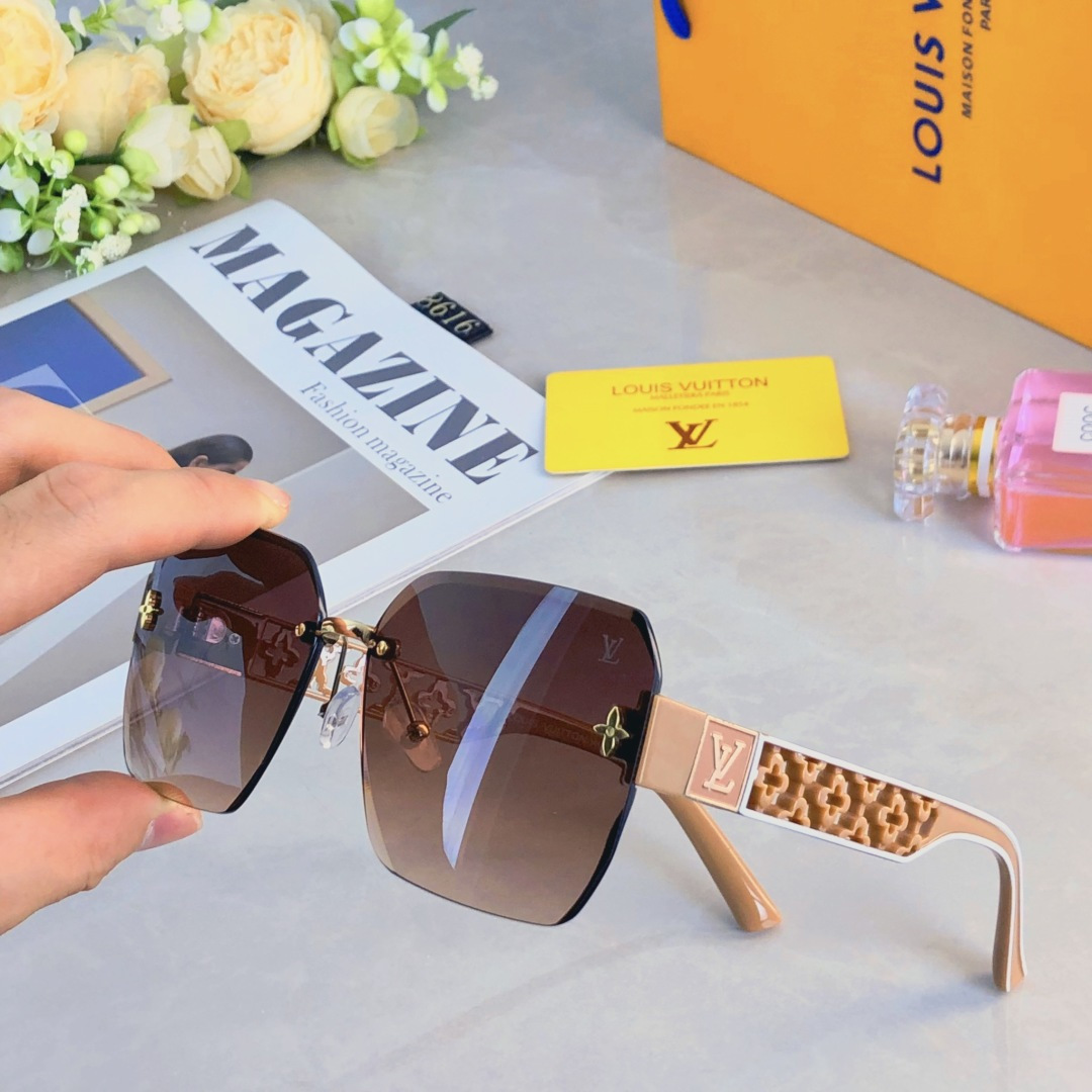 。。Louis vuitto*2025新款尼龙无框切边轻奢高级感女太阳镜小红书潮款墨镜