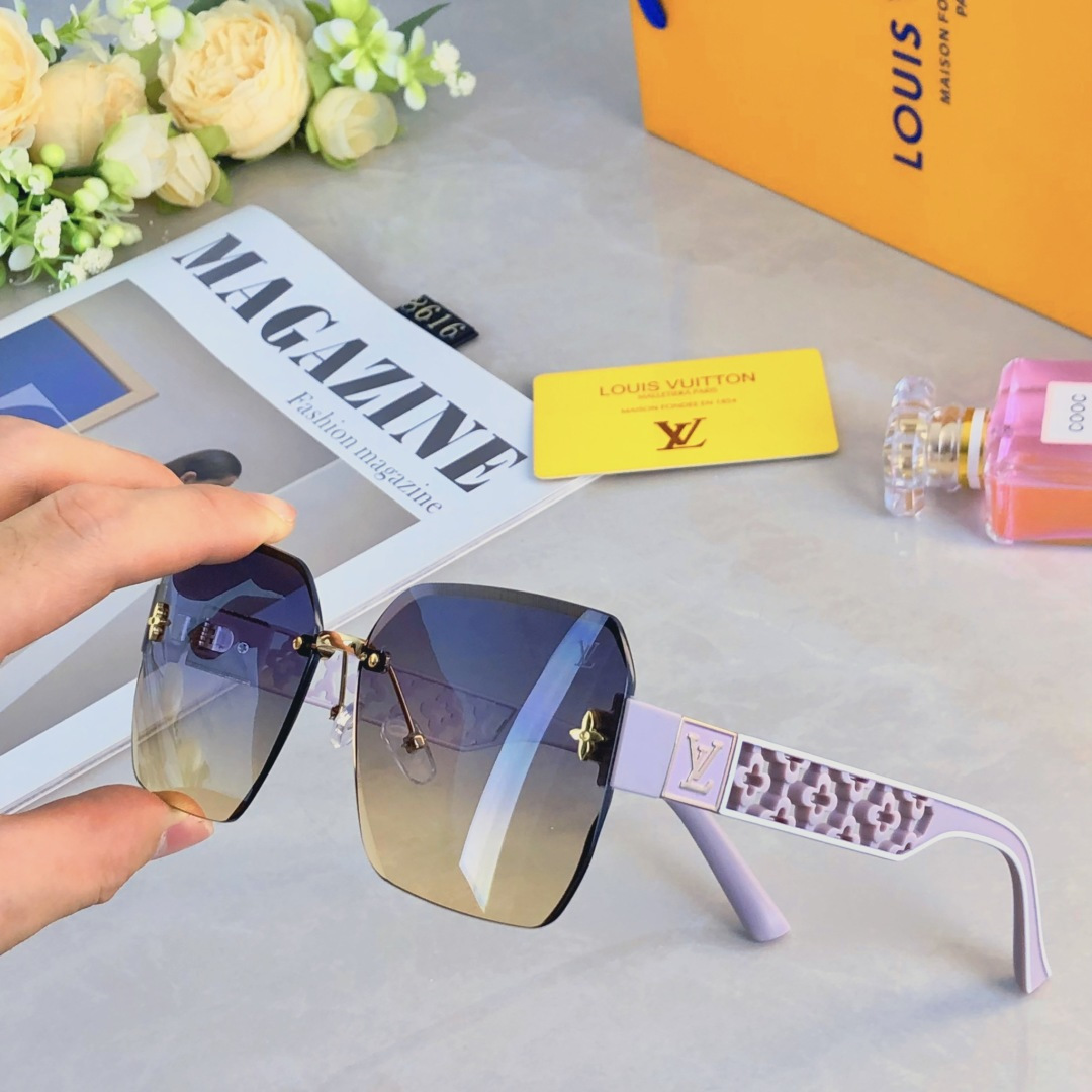 。。Louis vuitto*2025新款尼龙无框切边轻奢高级感女太阳镜小红书潮款墨镜