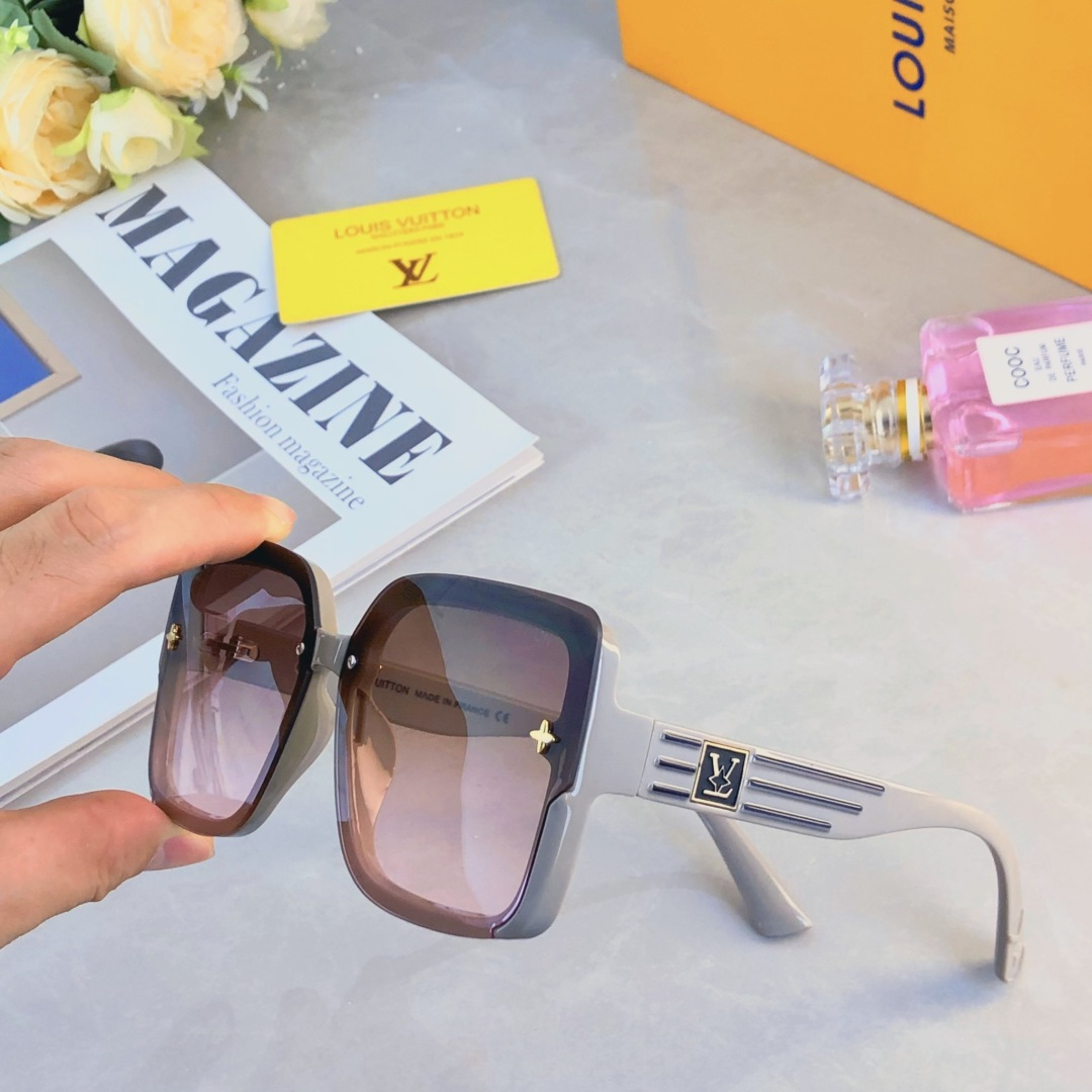 。。Louis vuitto*欧美时尚条纹大框墨镜女高级感2025新款网红街拍防晒太阳镜潮