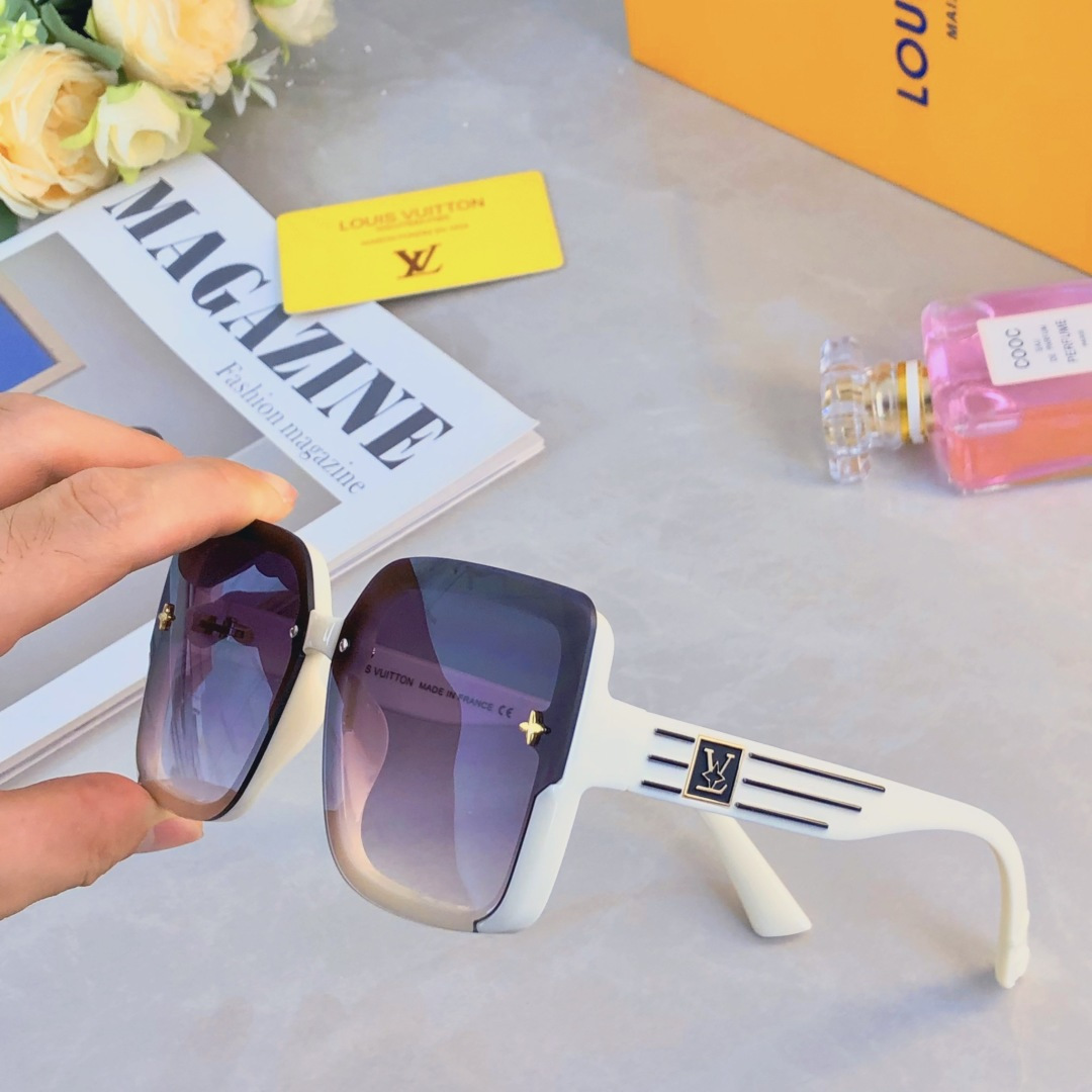 。。Louis vuitto*欧美时尚条纹大框墨镜女高级感2025新款网红街拍防晒太阳镜潮