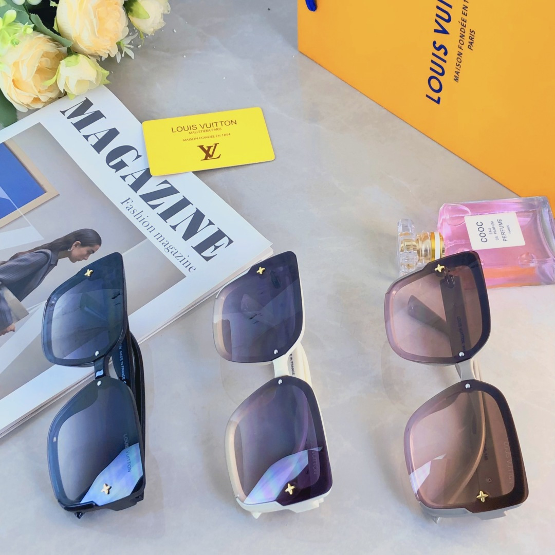 。。Louis vuitto*欧美时尚条纹大框墨镜女高级感2025新款网红街拍防晒太阳镜潮