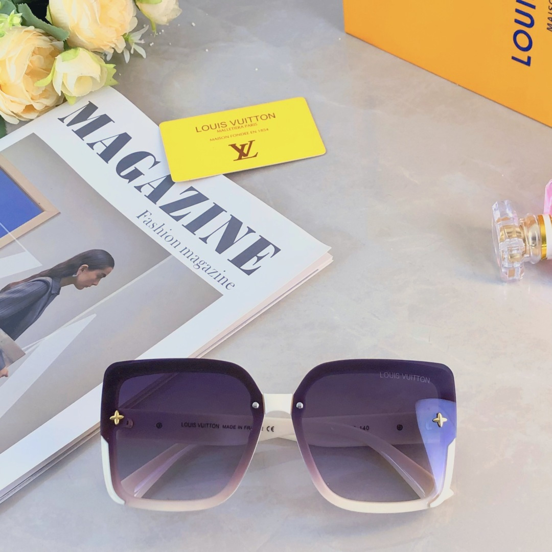 。。Louis vuitto*欧美时尚条纹大框墨镜女高级感2025新款网红街拍防晒太阳镜潮