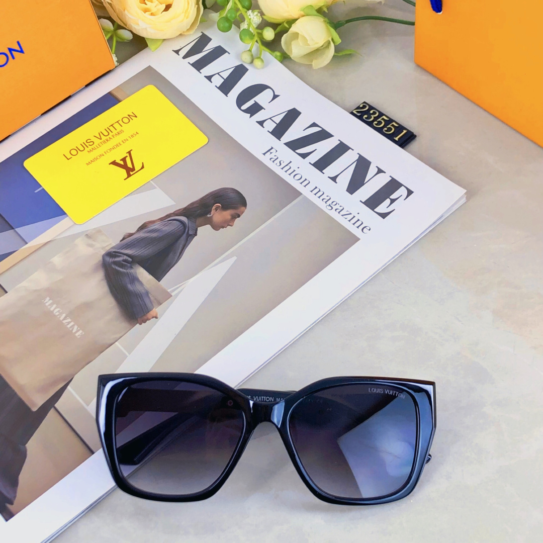 。。Louis vuitto*新款欧美风猫眼太阳镜时尚大框网红同款墨镜遮阳大脸显瘦女潮