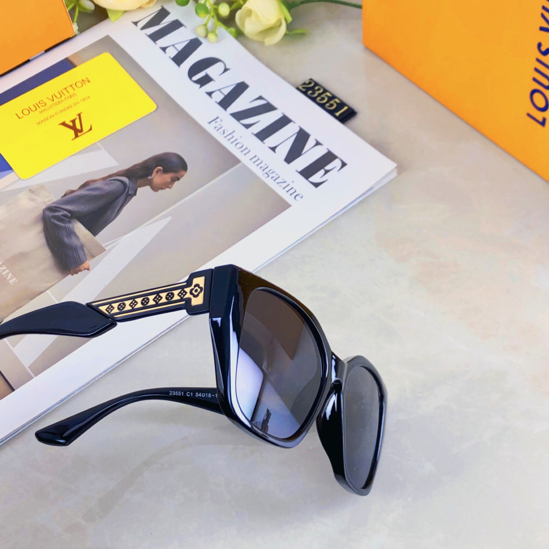 。。Louis vuitto*新款欧美风猫眼太阳镜时尚大框网红同款墨镜遮阳大脸显瘦女潮
