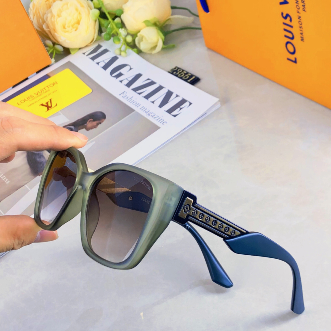 。。Louis vuitto*新款欧美风猫眼太阳镜时尚大框网红同款墨镜遮阳大脸显瘦女潮