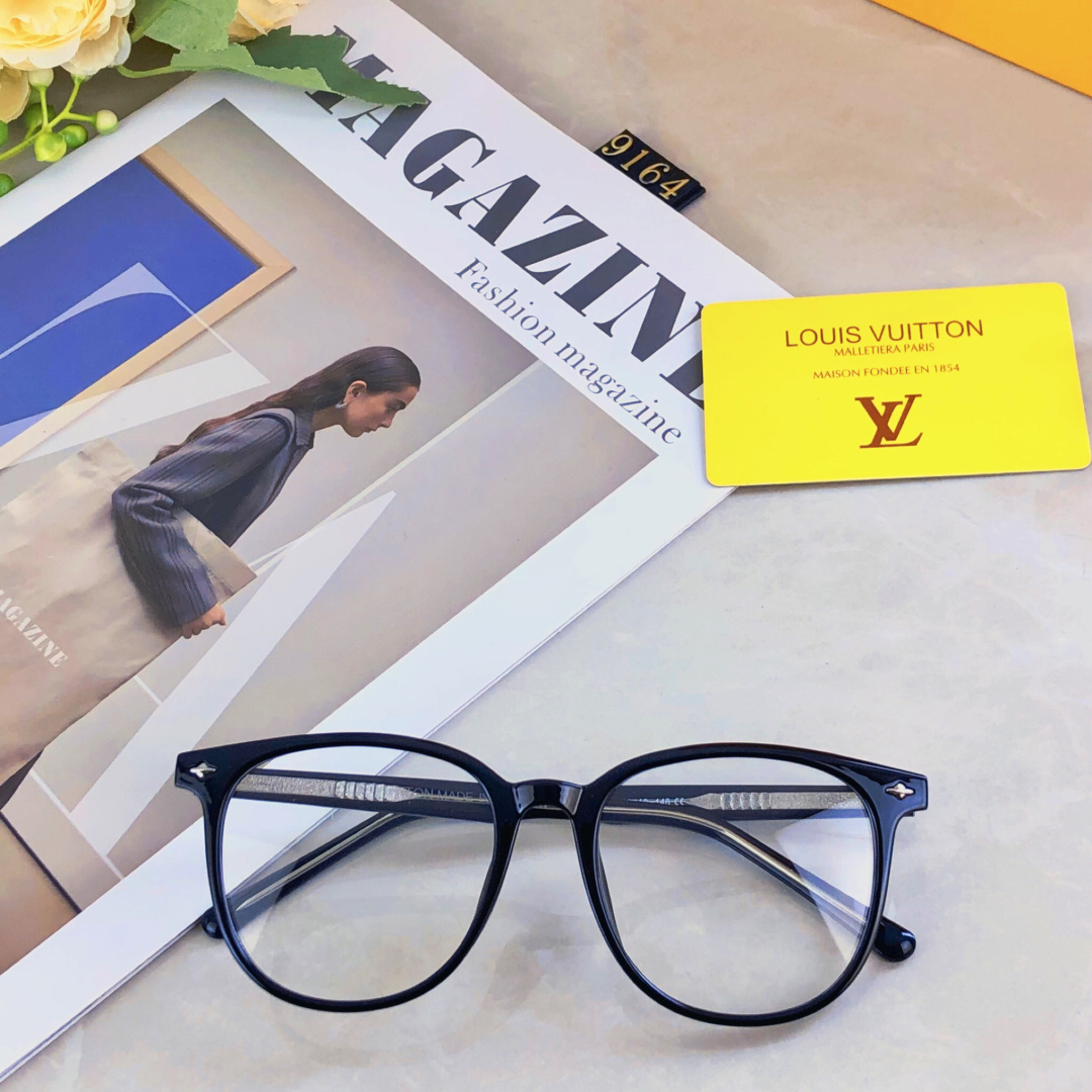 。。Louis vuitto*复古韩版猫眼透灰素颜神器眼镜方圆脸显瘦可配度数近视镜框超