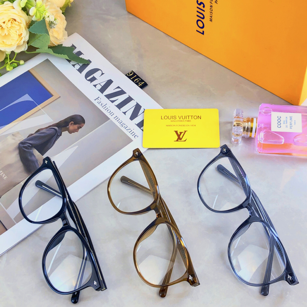 。。Louis vuitto*复古韩版猫眼透灰素颜神器眼镜方圆脸显瘦可配度数近视镜框超