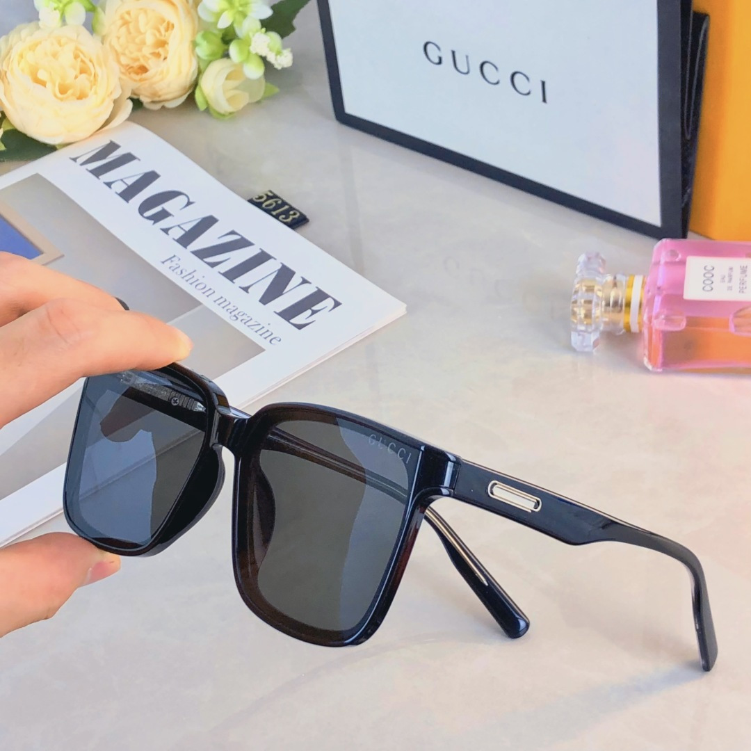 。。Gucc*网红新款新款曲面镜片墨镜时尚潮流高颜值太阳镜防晒折弯镜片眼镜