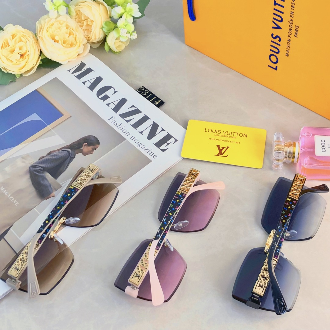 。。Louis Vuitto*时尚女高级感防紫外线ins度假拍照凹造型眼镜墨镜太阳眼镜