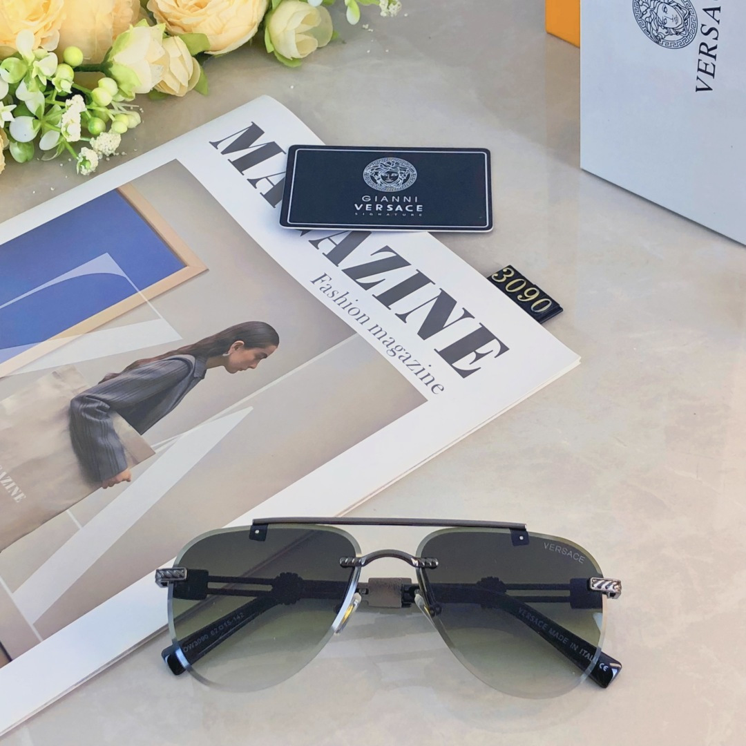 。。Versac*欧美复古男士朋克风墨镜金属双梁高端商务风格太阳镜男UV400防晒