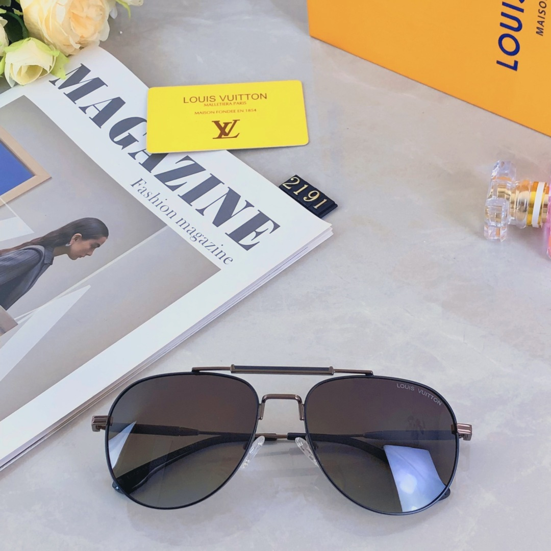 。。Louis vuitto*夏季户外飞行员墨镜开车驾驶防紫外线骑行防晒潮流眼镜男士太阳镜