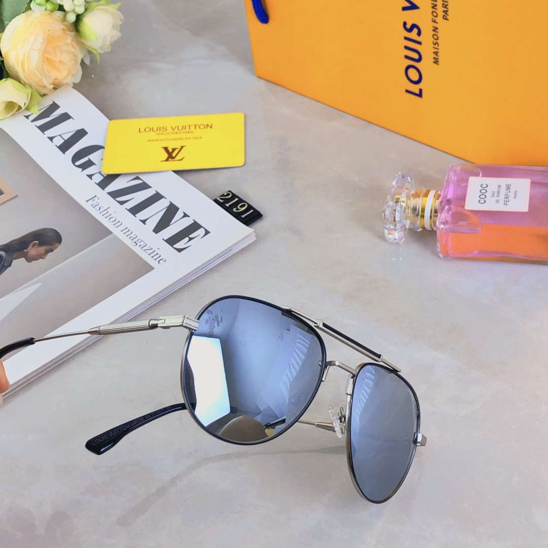 。。Louis vuitto*夏季户外飞行员墨镜开车驾驶防紫外线骑行防晒潮流眼镜男士太阳镜