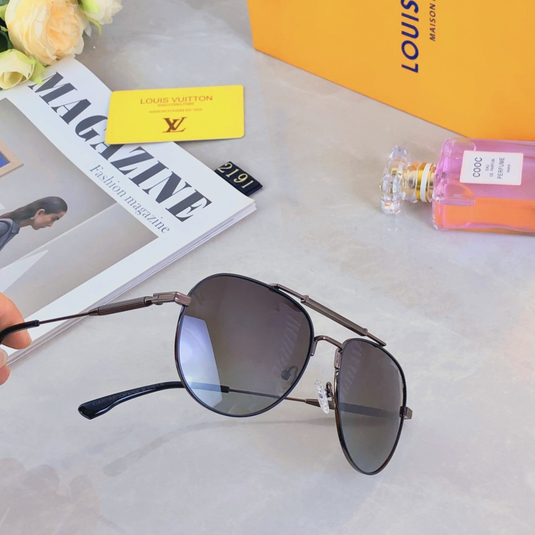 。。Louis vuitto*夏季户外飞行员墨镜开车驾驶防紫外线骑行防晒潮流眼镜男士太阳镜